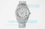 Iced Out Datejust Roman Numerals Replica Rolex Diamond Watch 41MM From TW Factory
